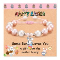 KINGSIN Easter Gifts for Girls Bunny Bracelets Crafts Easter Basket Stuffers Fillers for Girls Teens Teenagers Granddaughter Daughter Niece --K031-bunny and easter egg-s
